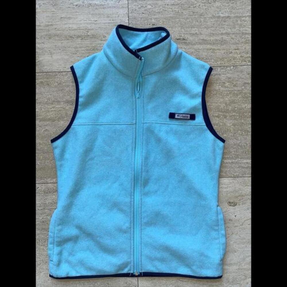 Columbia Mens‎ S Blue PFG Fleece Full Zip Fishing Vest